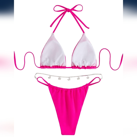 2pc bikini set with butterfly waist chain - Picture 2 of 5